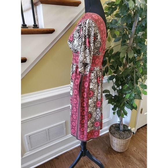 ND New Directions Floral Print V Neck Dress 4 - Picture 7 of 11